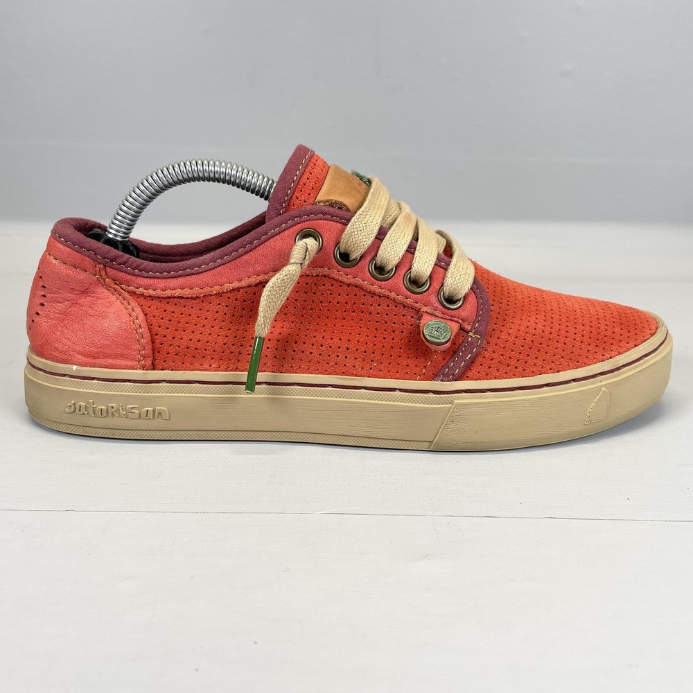 Satorisan Heisei Shoes Womens Size 37 Orange Suede Casual Lace Up Skate Sneakers